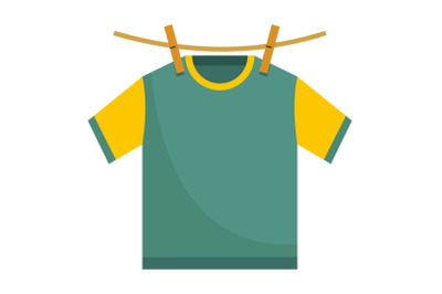 Hanging t shirt icon, flat style