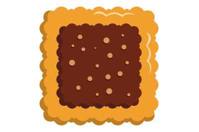 Square biscuit icon, flat style