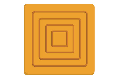 Delicious biscuit icon, flat style
