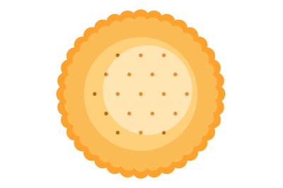 Round biscuit icon, flat style