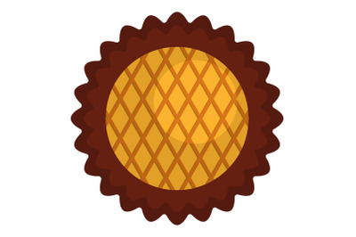 Jam biscuit icon, flat style