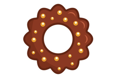 Chocolate biscuit icon, flat style