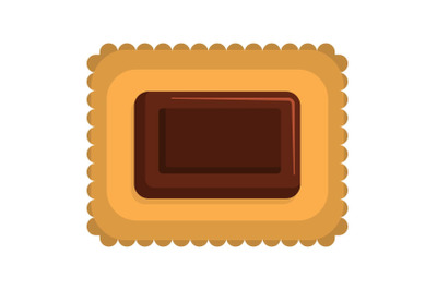Butter biscuit icon, flat style
