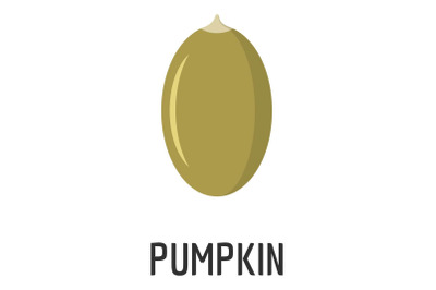 Pumpkin seed icon, flat style