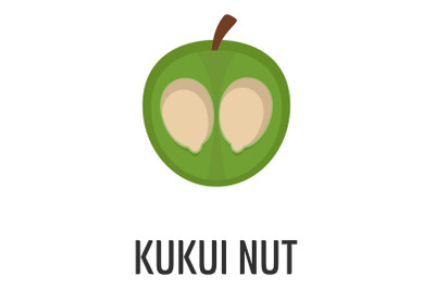 Kukui nut icon, flat style