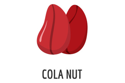 Cola nut icon, flat style