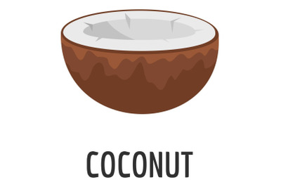 Coconut icon, flat style