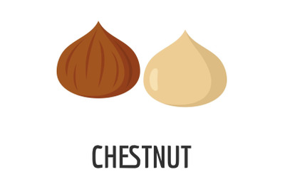 Chestnut icon, flat style