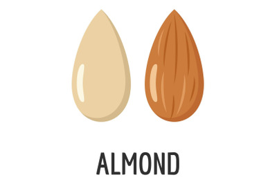 Almond icon, flat style