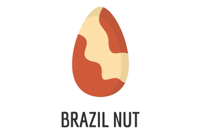 Brazil nut icon, flat style