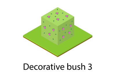 Bush icon, isometric style