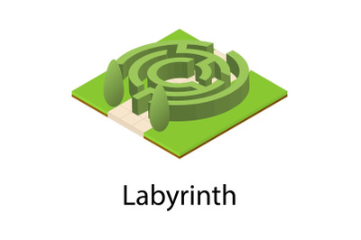 Labyrinth icon, isometric style