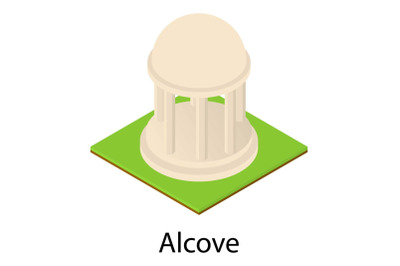 Park alcove icon, isometric style