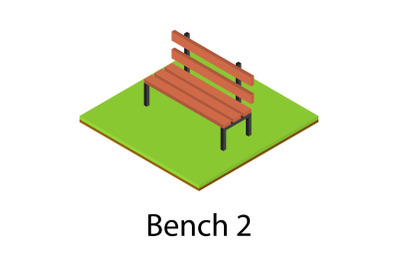 Bench icon, isometric style