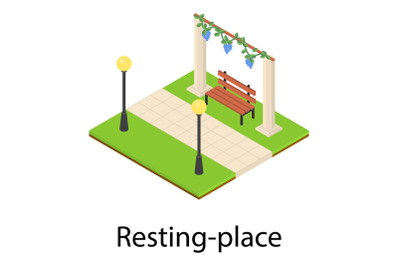 Park place icon, isometric style