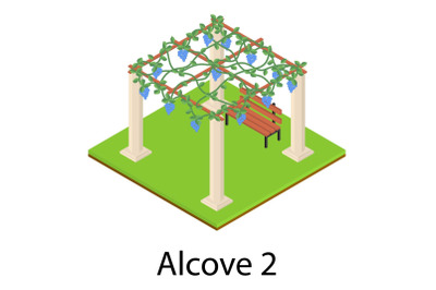 Alcove icon, isometric style