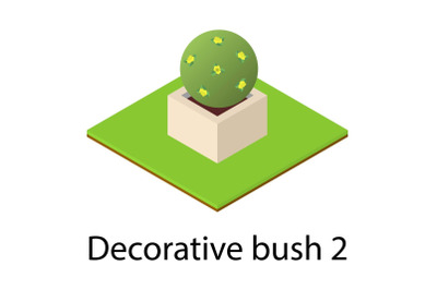 Round bush icon, isometric style