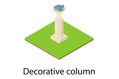 Decorative column icon, isometric style