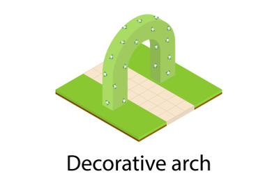 Decorative arch icon, isometric style