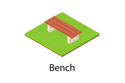 Small bench icon, isometric style