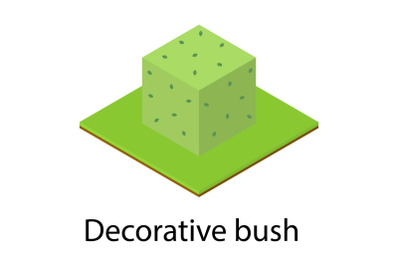 Decorative bush icon, isometric style