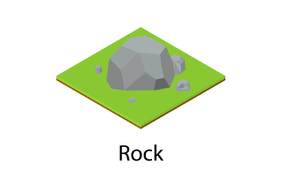 Rock icon, isometric style