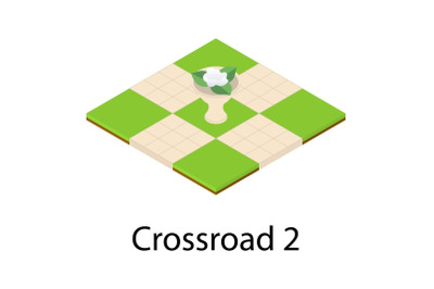 Park crossroad icon, isometric style