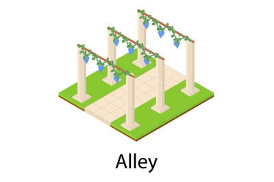 Alley icon, isometric style