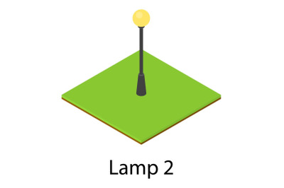 Park lantern icon, isometric style