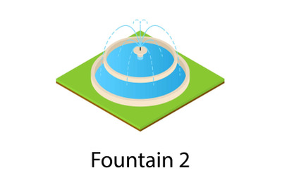 Fountain icon, isometric style