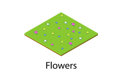 Flower icon, isometric style