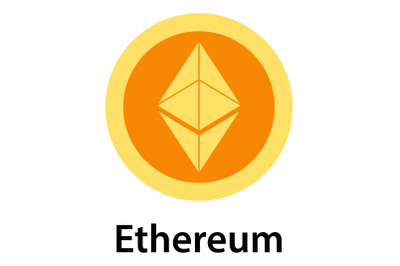 Ethereum icon, flat style