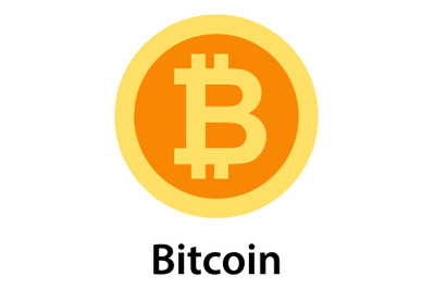 Bitcoin icon, flat style