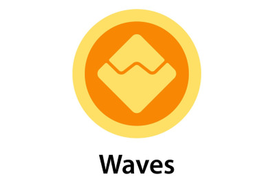 Waves icon, flat style