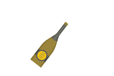 Bottle of champagne icon, flat style
