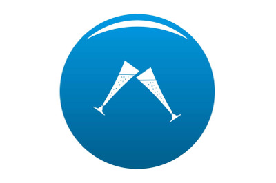 Touching glass icon vector blue