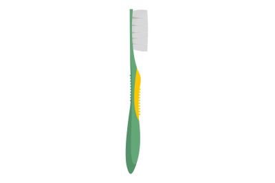 Plastic toothbrush icon, flat style
