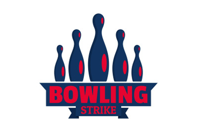 Bowling logo, flat style