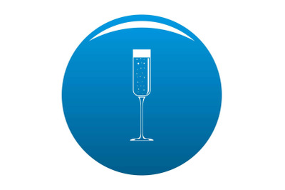 Champagne glass icon vector blue