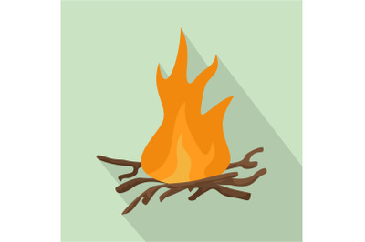 Bbq fire icon, flat style