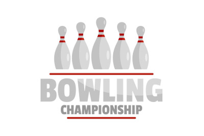 Bowling championship logo, flat style
