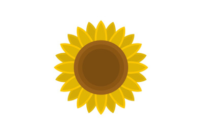 Ripe sunflower icon, flat style