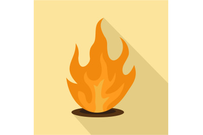 Eternal fire icon, flat style