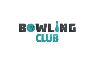 Bowling ball logo, flat style