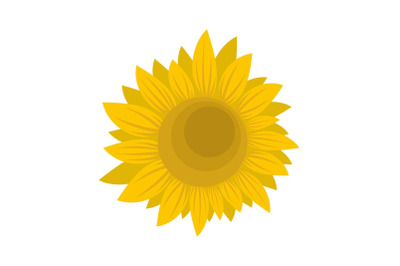 Summer sunflower icon, flat style