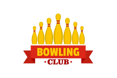 Bowling emblem logo, flat style