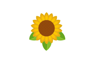 Sunflower leaf icon, flat style