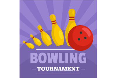 Bowling tournament icon, flat style