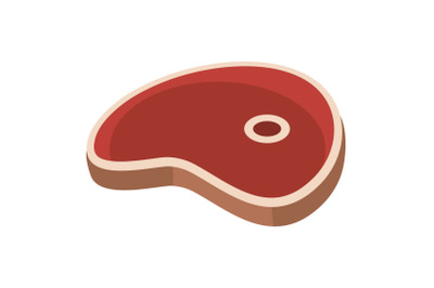 Ham steak icon, flat style