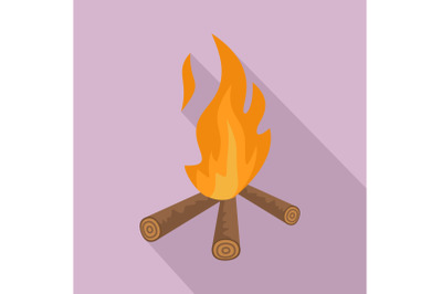 Hunting fire icon, flat style